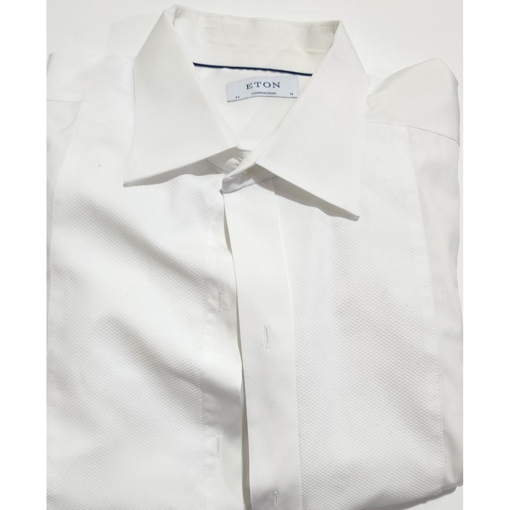 Eton Men's White Tuxedo Formal Contemporary Fit FC Dress Shirt Size 18